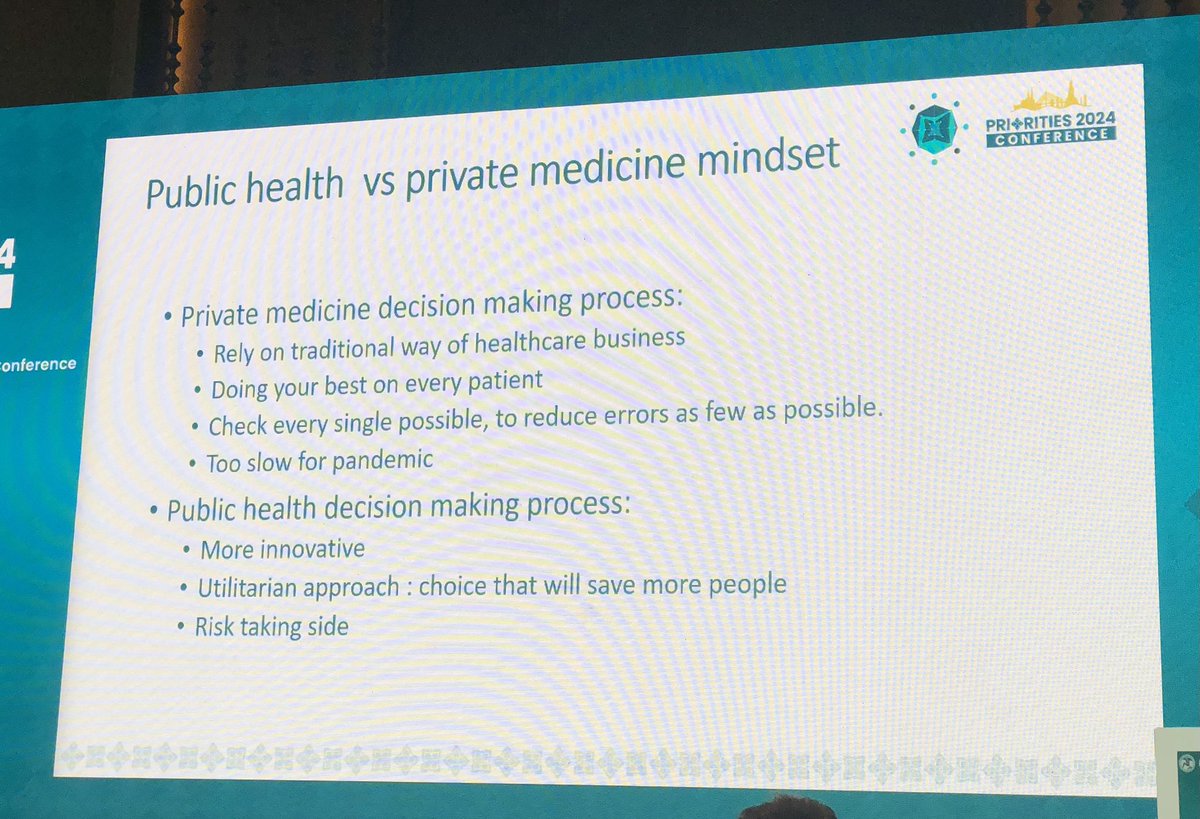 Public health vs private medicine mindset! @Chris #Priorities2024