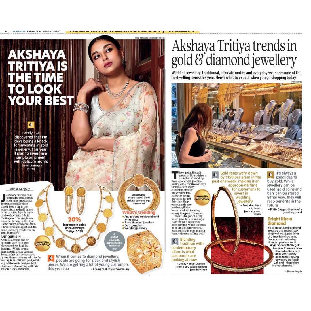 Check out Akshay Tritiya trends in gold and diamond jewellery Bibriti's pic credit: Tathagata Ghosh #akshaytritiya #goldjewellery #diamondjewellery #kolkata #calcuttatimes