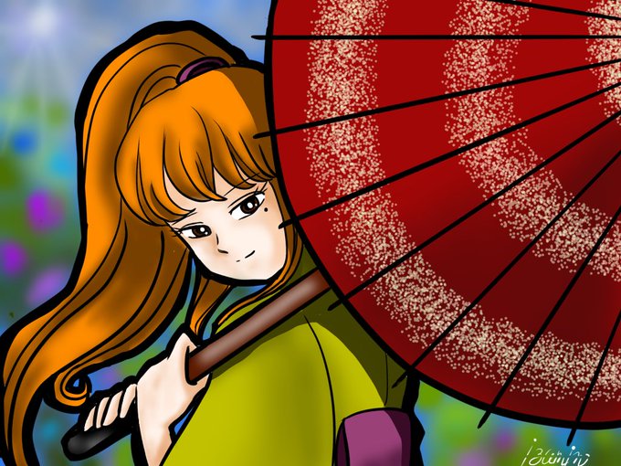 「long hair oil-paper umbrella」 illustration images(Latest)