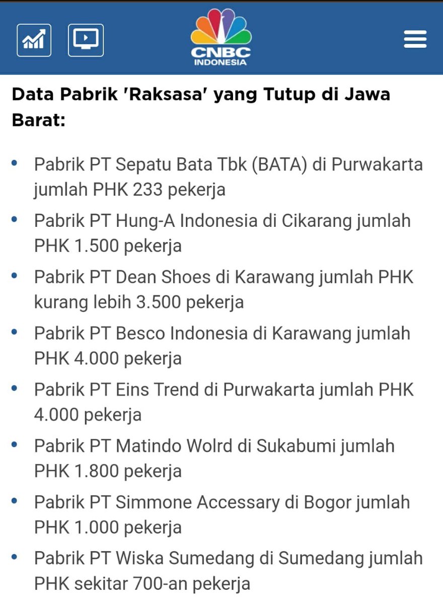 Data ini benarkah ? Lho katanya ekonomi meroket..kok banyak pabrik tutup dan PHK karyawan? Meroket apanya?