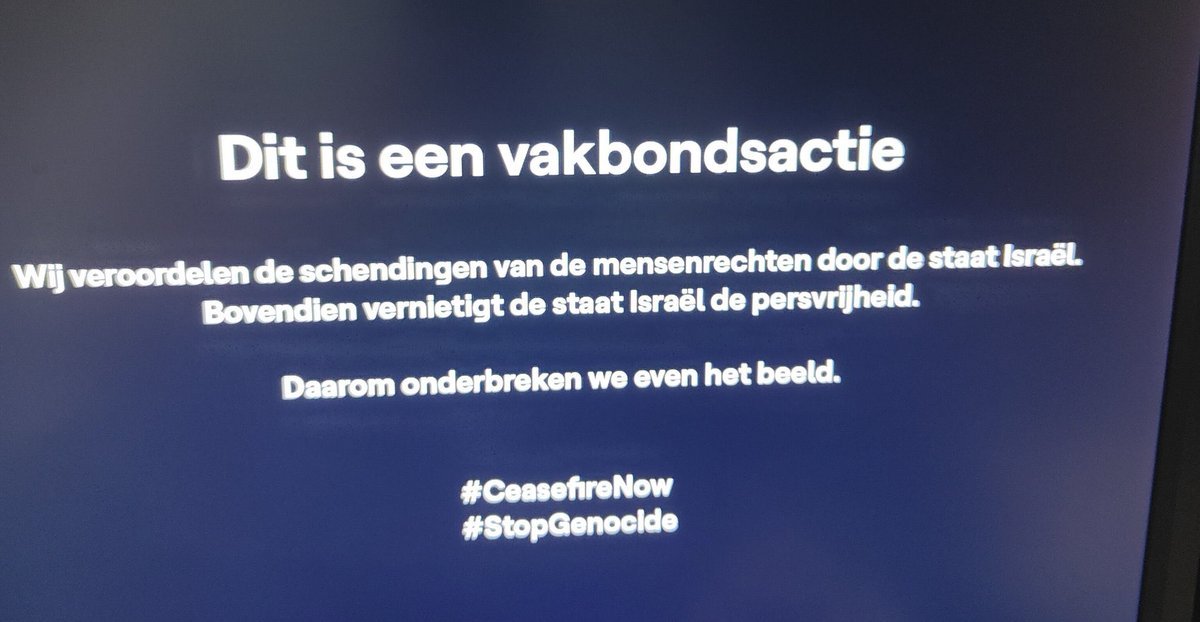 Prior to the Eurovision Song Contest, where Israel is invited despite the ongoing genocide, public broadcasting staff in Belgium inserted this message: 'We condemn the crimes against humanity committed by the state of Israel. Israel is also destroying press freedom. Therefore,…