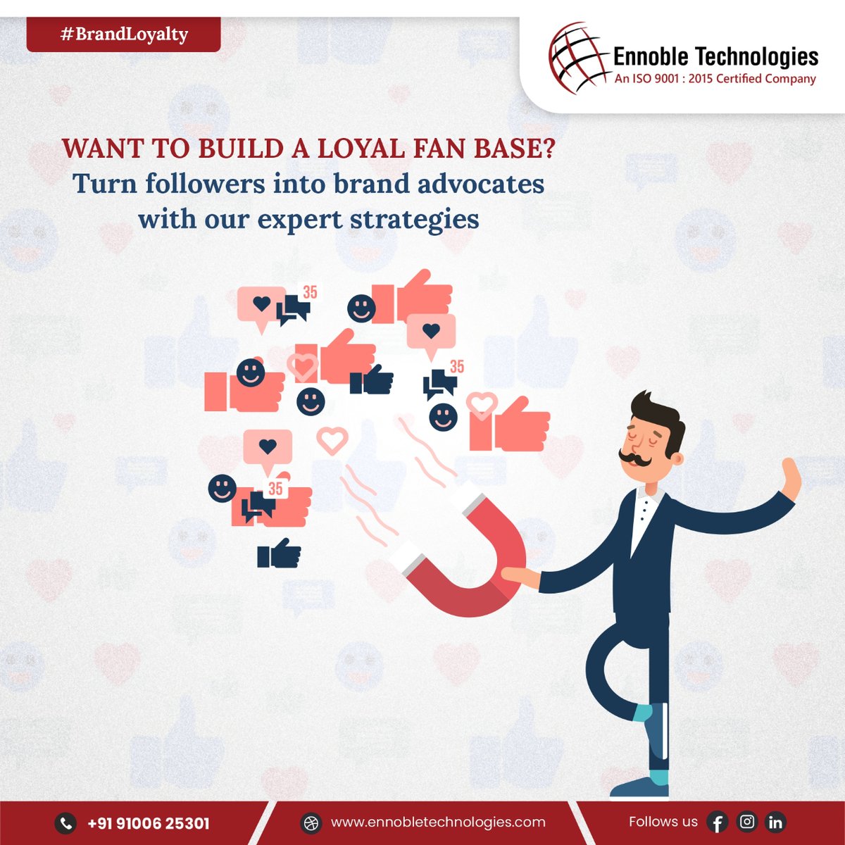🌟Want to Build a Loyal Fan Base?🌟

Turn followers into brand advocates with our expert strategies. #EnnobleTechnologies fosters meaningful connections with your audience to build brand loyalty.

📧Email us: info@ennobletechnologies.com

#FanBaseBuilding #EnnobleTechnologies