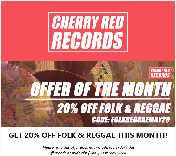 Want to update your collection of #Reggae #folkmusic @cherryredgroup have 20% their back catalogue Can imagine a few will take this up! @ScotsPostPunk @NewWaveAndPunk @GCPunkNewWave