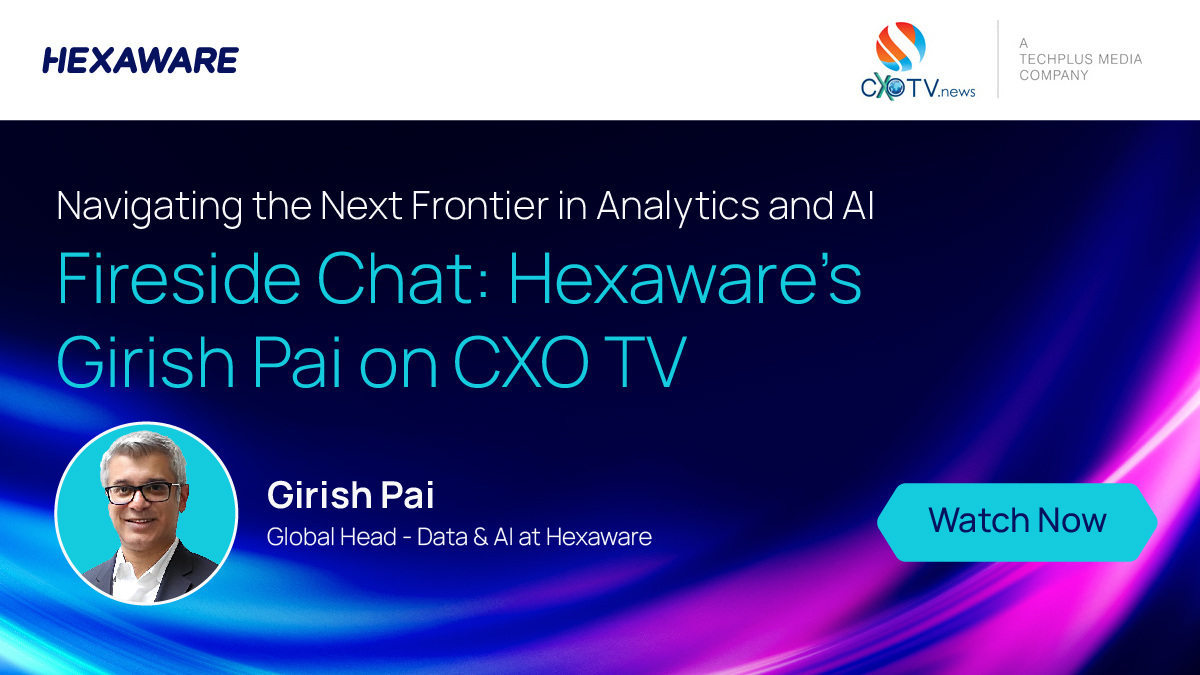 Join @GirishPai, Global Head of Data and AI, Hexaware, for a fireside chat on the future of #analytics & #AI on @cxotvnews. Delve into the integration of #GenAI with traditional methods, #datamanagement, governance, ethics & more. Watch now: bit.ly/44y68FI 
#EthicalAI