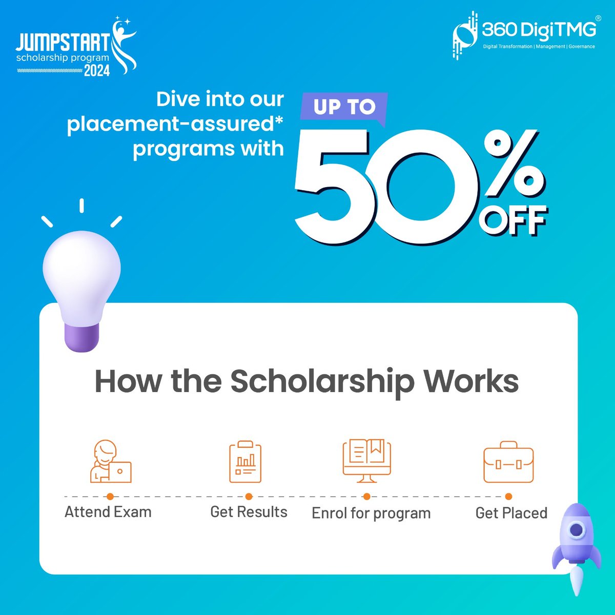 📢 Attention all graduates and working professionals!🎓✨ 

Limited scholarship from 360DigiTMG! First 1000 applicants get 50% off. Apply now for your chance at success! 🏫💼💰🚀

Apply Now: 360digitmg.com/jumpstart-indi…

#Jumpstart2024 #scholarshipopportunities #360DigiTMG