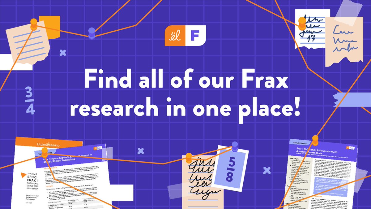 Efficacy research helps teachers and administrators make informed decisions about product adoption.✅ Dive into all of our ExploreLearning Frax research in our new resource center! bit.ly/3U9oZBU #Fractions #STEMed