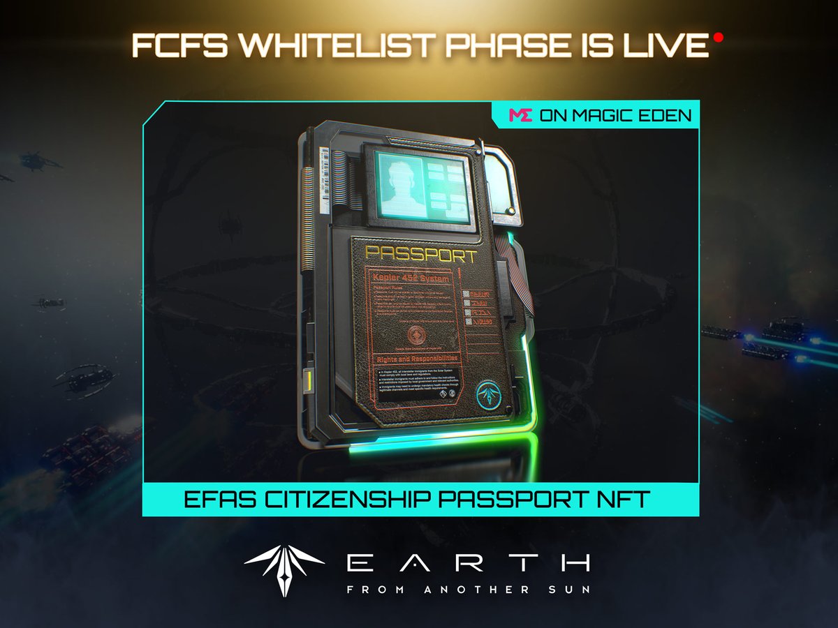 FCFS mint phase is live! You have 5 hours magiceden.io/launchpad/efas… Head over to @MagicEden to mint your EFAS Passport Now