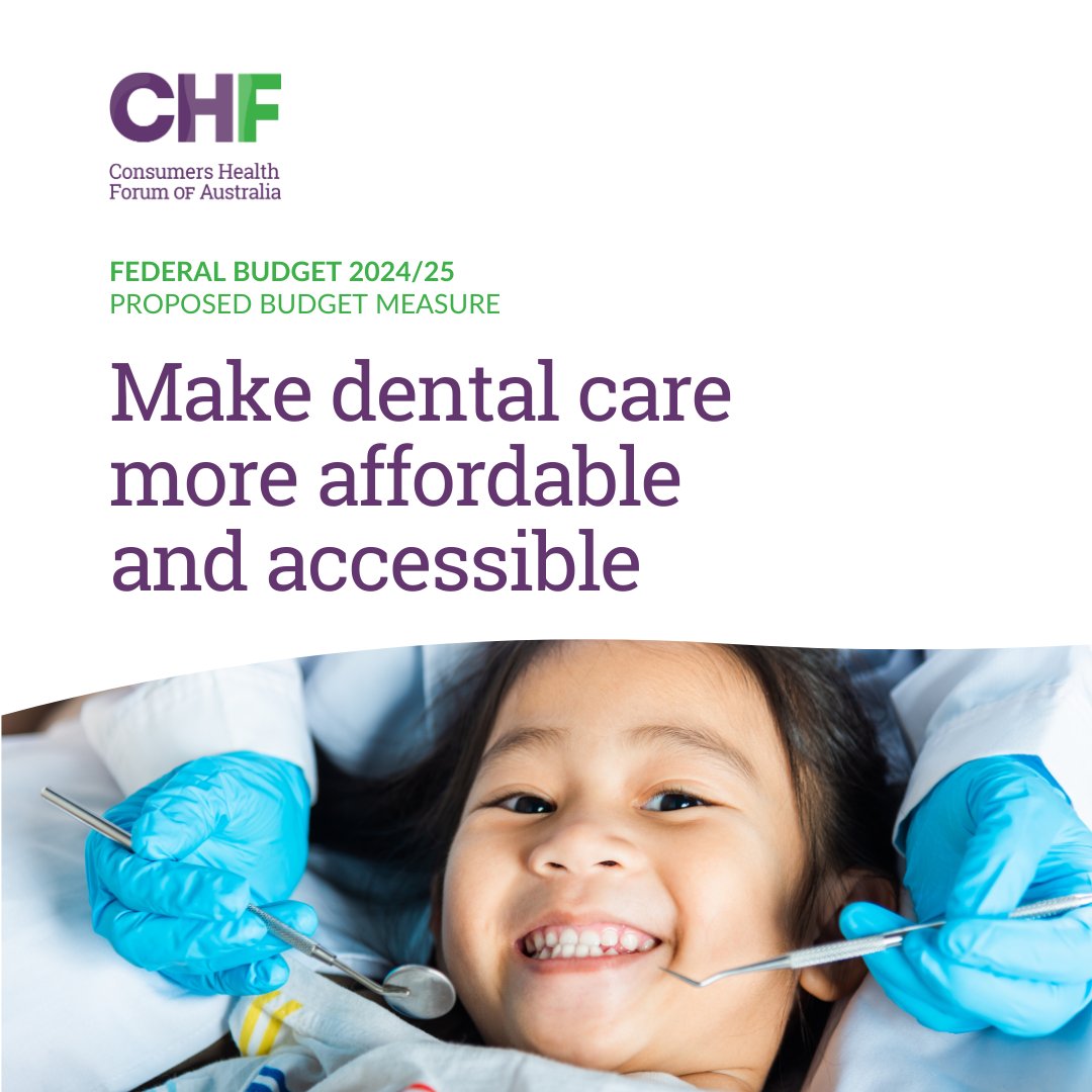 CHF urges the Australian Government to make dental care 🦷 more affordable and accessible in the upcoming #FederalBudget. 

As a member of the National Oral Health Alliance (NOHA), we repeat their call for a funding package.   

Read more here ow.ly/OO5C50RB3ht