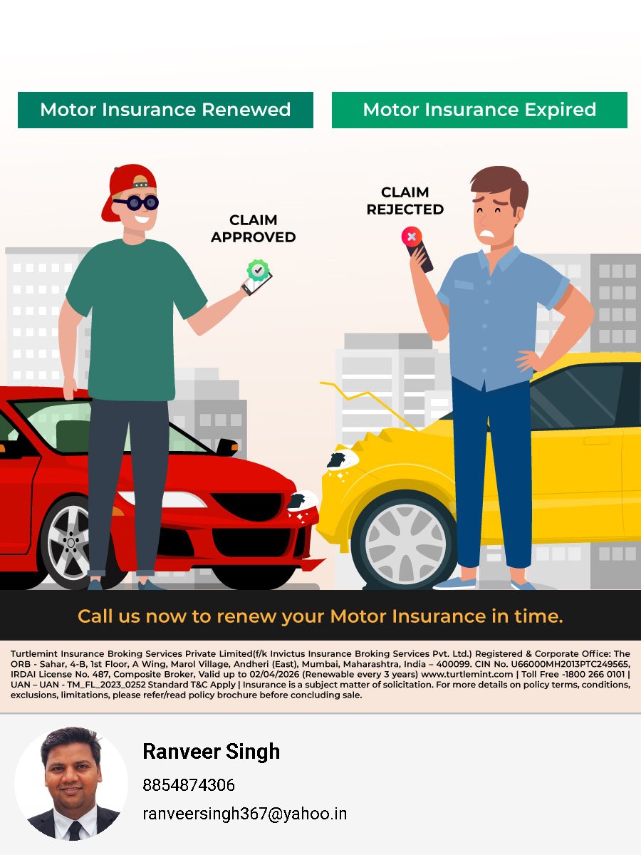 Reminder!! Renew your Motor Insurance policy on time to avoid big bills in case of damage to your vehicles!
#motorinsurance #Insurance #Vehicleinsurance