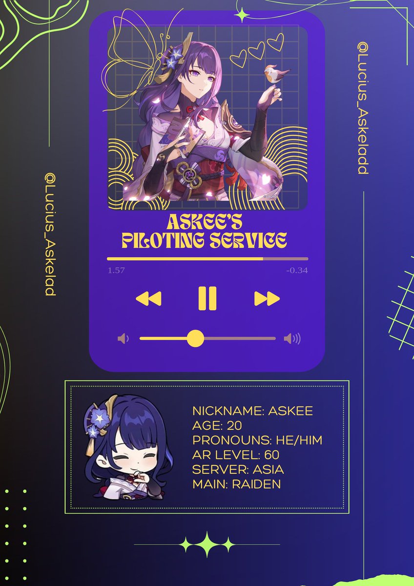 Lucius_Askeladd's tweet image. ✨25% OFF✨

Hiii it's me Askee!! Feeling tired or don't have time to play? Then allow me to be your genshin pilot! Will do my best to take care of your acc! So if ever you're interested or have any inquiries please don't hesitate to DM me! Thankyou!&amp;lt;3

#GenshinImpact #genshintwt