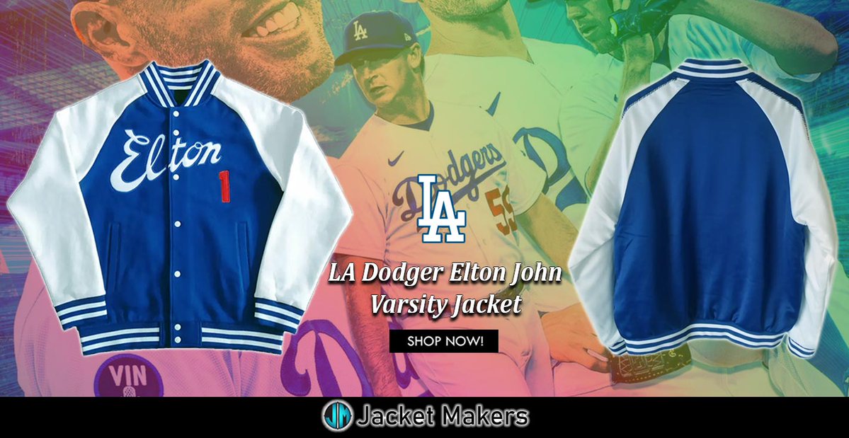 #EltonJohn White/Blue #LADodgerDodger Full-Snap #Varsity Wool/Leather #Jacket. jacketmakers.com/product/elton-… #Mens #Women #OOTD #Style #Fashion #Outfits #Costume #Cosplay #Gifts #LosAngelesDodger #Besties #LA #dodgers #baseball #dodgerstadium #LosAngeles #stadium #summer #sale #shopnow