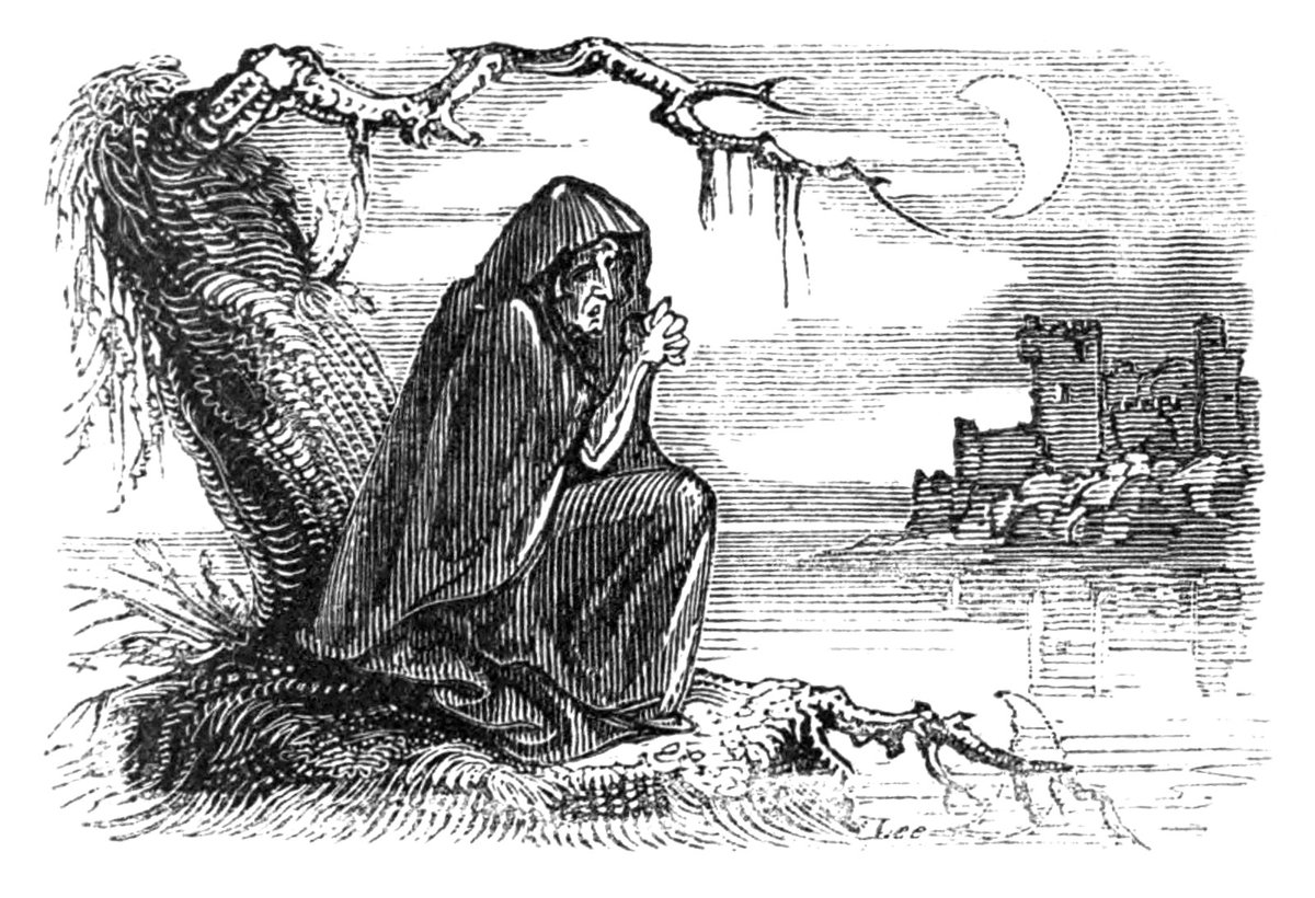 The day before killed at Battle of Dysert O'Dea (10 May 1318), Richard de Clare saw a woman in white on the river’s edge washing bloody clothing & armour. When he asked whose clothes they were, she said, “yours” & then vanished! Banshee? foretelling his death! #folklore