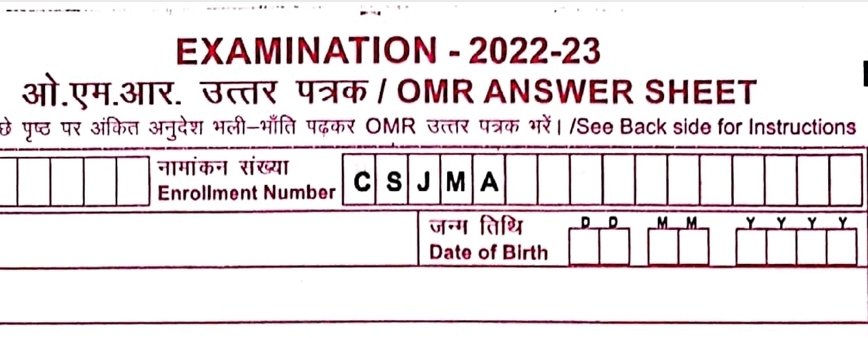 OMR sheet of CSJMU 2022-23 distributed at LU exam 2023-24

@ugc_india @GovernorofUp @CMOfficeUP @PMOIndia