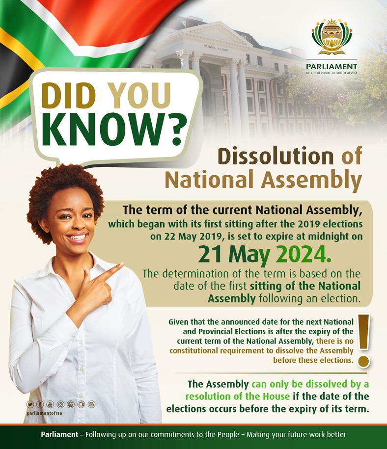 🅓🅘🅓 🅨🅞🅤 🅚🅝🅞🅦? 
The term of the current National Assembly of the  #6thParliament began with its first sitting on 22 May 2019 and will expire at midnight on 21 May 2024 #30YearsofDemocraticParliament
#30YearsofDemocracy