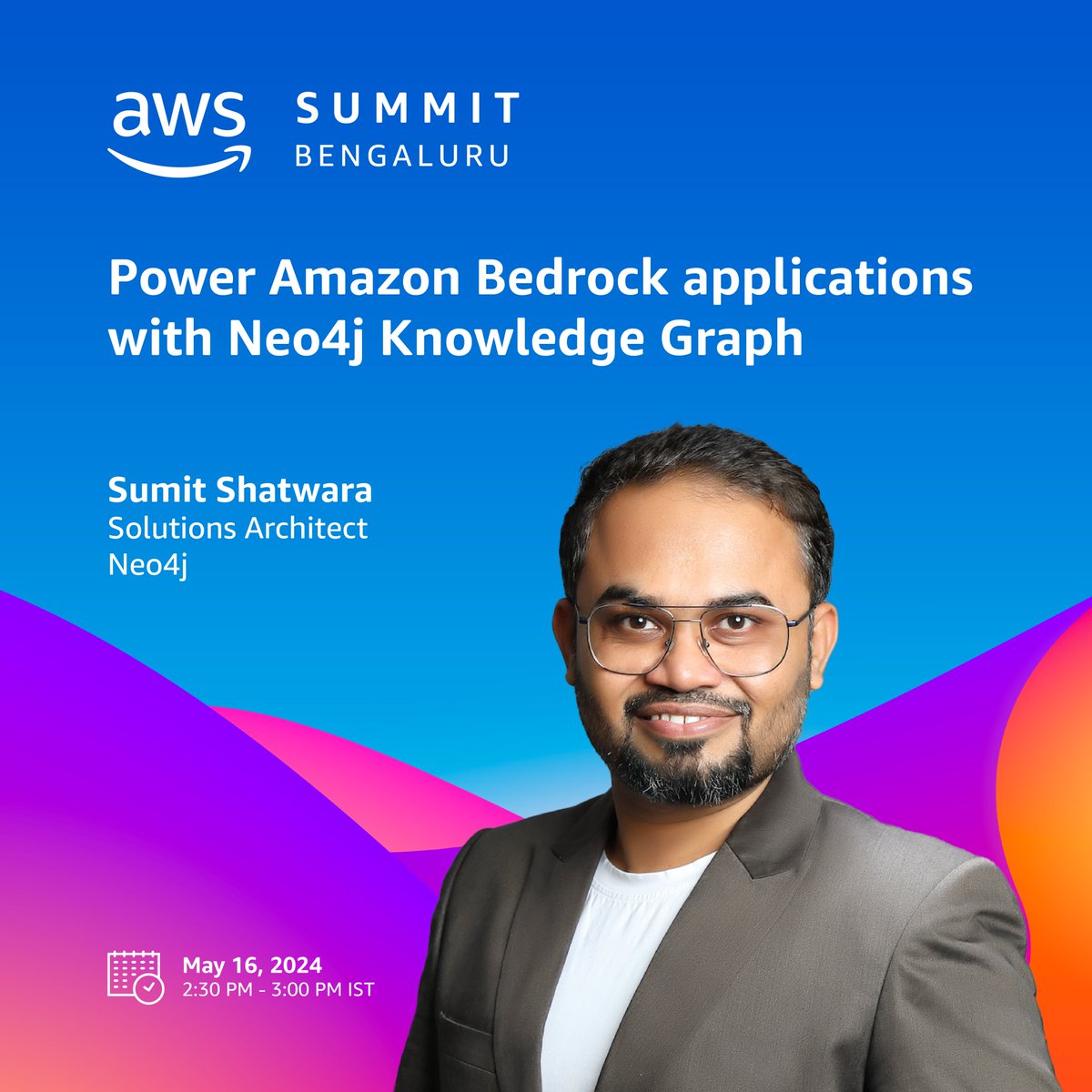 I'm delighted to announce that I'll speak at the upcoming AWS Summit on 'Powering Amazon Bedrock applications with Neo4j Knowledge Graph.' The session is lined up for next week in Bengaluru, India.
 
#Neo4j #AWS #AmazonBedrock #KnowledgeGraph #GraphDatabase #TechTalk #AWSSummit