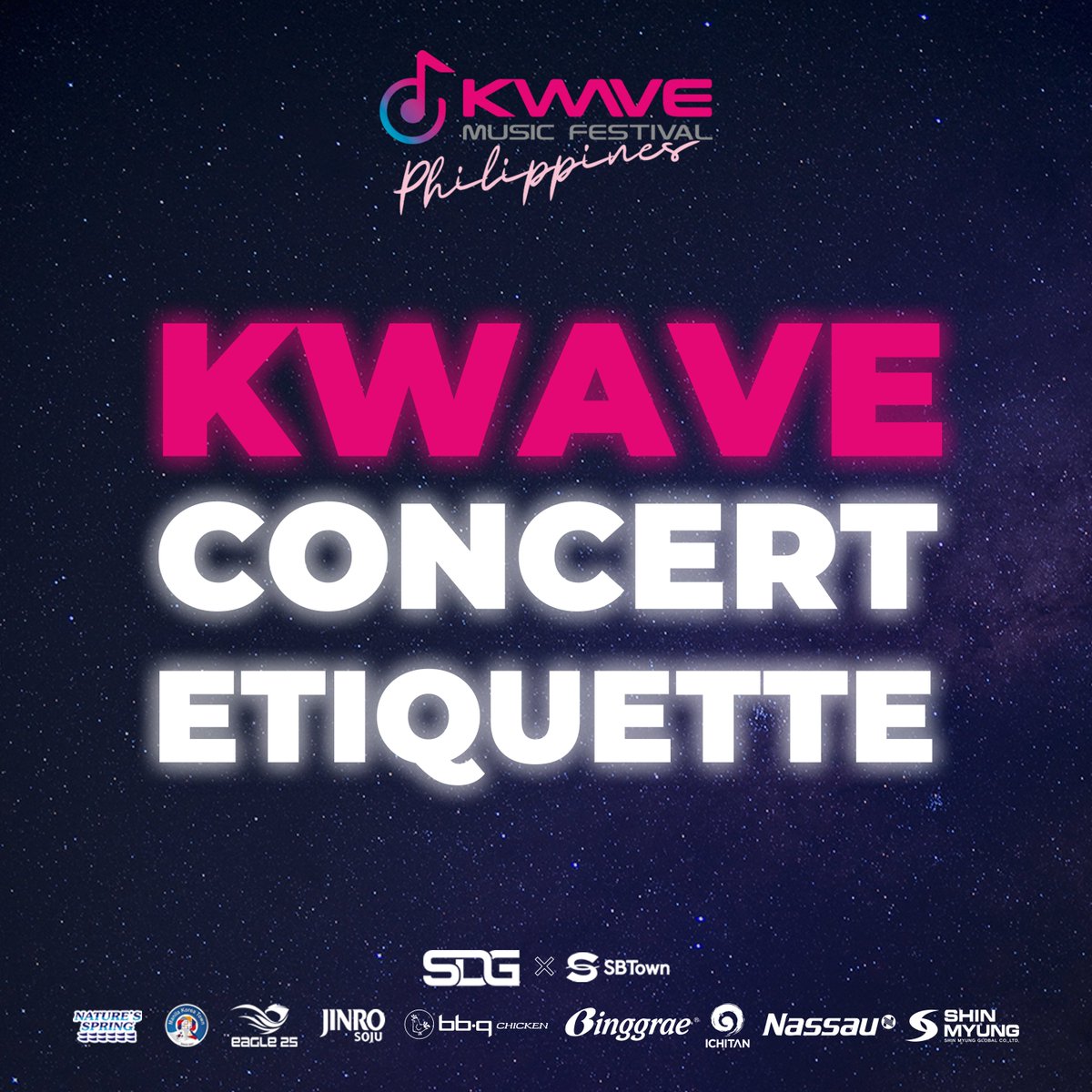 kwaveph's tweet image. Hey, KWAVERS! 🌊

As we ride the wave and enjoy the vibes, let's remember the following KWAVE Concert Etiquette for the ultimate concert experience! 🎫🎤

#THEBOYZ #fromis_9 #PLUUS #YGIG #YARA #KAIA #KWAVEPH #AbsolutelyLibre #KWAVEMusicFestival #BadmintonAsia #KWAVE