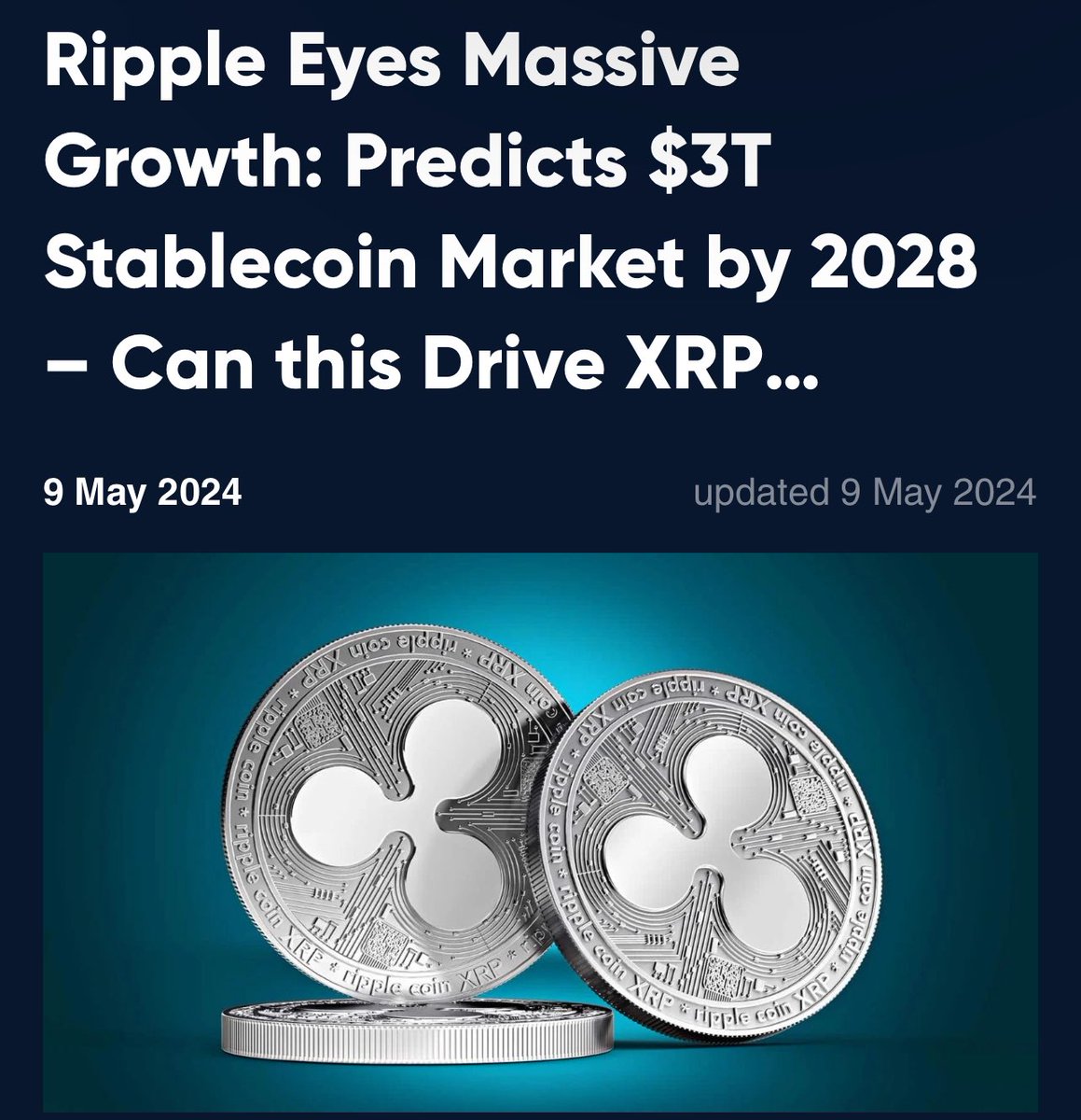 🚨 RIPPLE Announces: Stablecoin  will aim for $3 Trillion by 2028! This puts the price of #XRP AT $62.75! Also means the top defi token on XRPL, CTF token, could be looking at a huge pump in the short term!

CTF token could realistically jump from $0.95 to $374.25 per token if it…