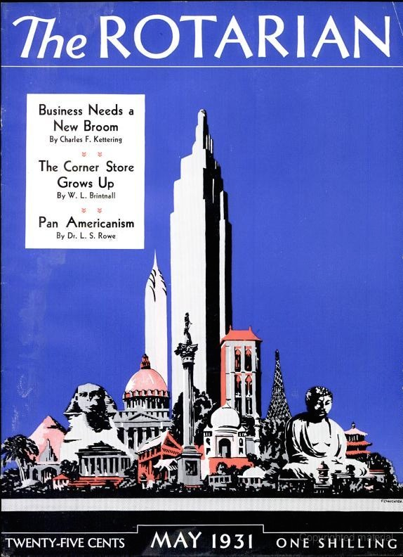In #MAY 1931
(Excelsior!)
Cover of The Rotarian, May 1931.
#illustration #illustrationart #illustrationartists #graphicdesign #graphicdesigners #TheRotarian #EmpireStateBuilding #ChryslerBuilding