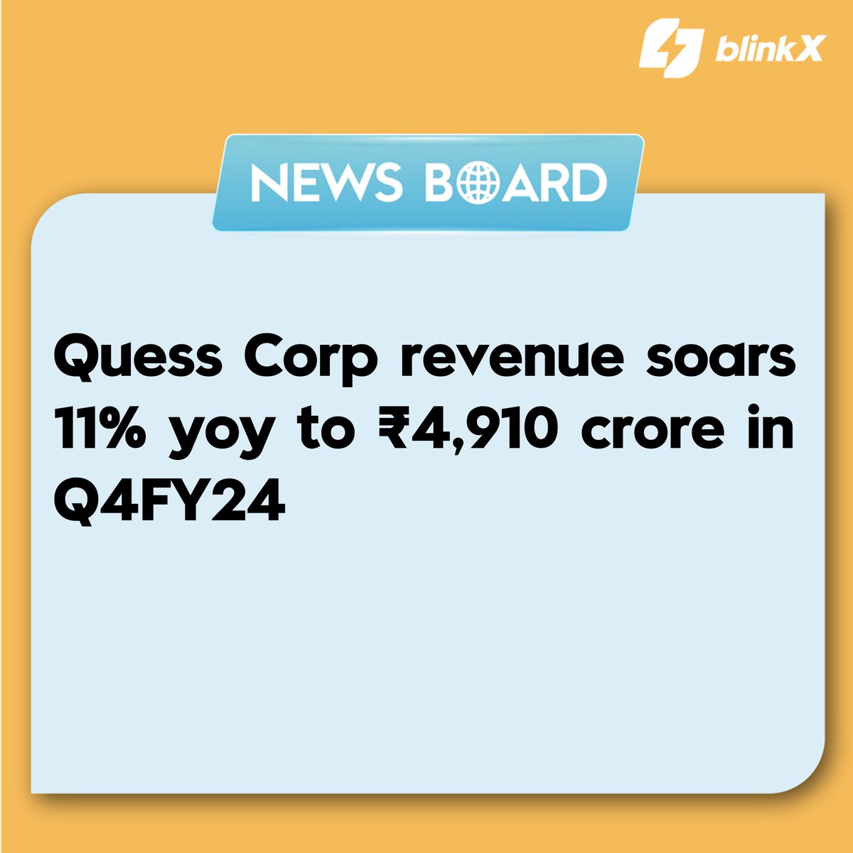 Quess Corp announced the financial results with highest ever Revenue and EBIDTA for FY24 where Annual EPS up by 24% YoY.

#QuessCorp #fiscal #financialyear #quarter #result #FY24 #quarterfinal #launch #news #finance #marketupdates #stocks #stockinfocus #StocksToBuy #federal