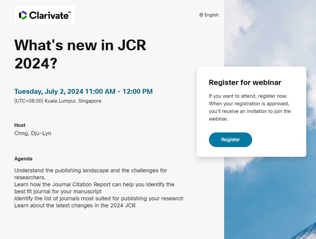 𝗔𝘁𝘁𝗲𝗻𝘁𝗶𝗼𝗻 𝗠𝗮𝗽𝘂𝗮𝗻𝘀!

Want to learn the ins and outs of research discovery and publication? Join this series of webinars by Clarivate, where you'll gain valuable insights into the publishing landscape and the challenges researchers face.
