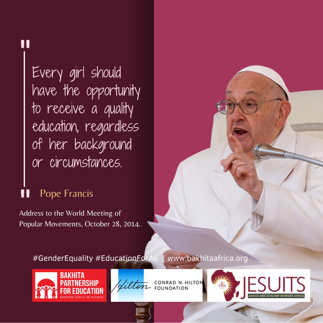 liasta_dao's tweet photo. "Every girl should have the opportunity to receive a quality education, regardless of her background or circumstances." - Pope Francis, Address to the World Meeting of Popular Movements, October 28, 2014. 
Sign the Petition: https://t.co/RsiPqqLVNS
#EndPeriodTaxesAfrica https://t.co/c2GHUUWdps