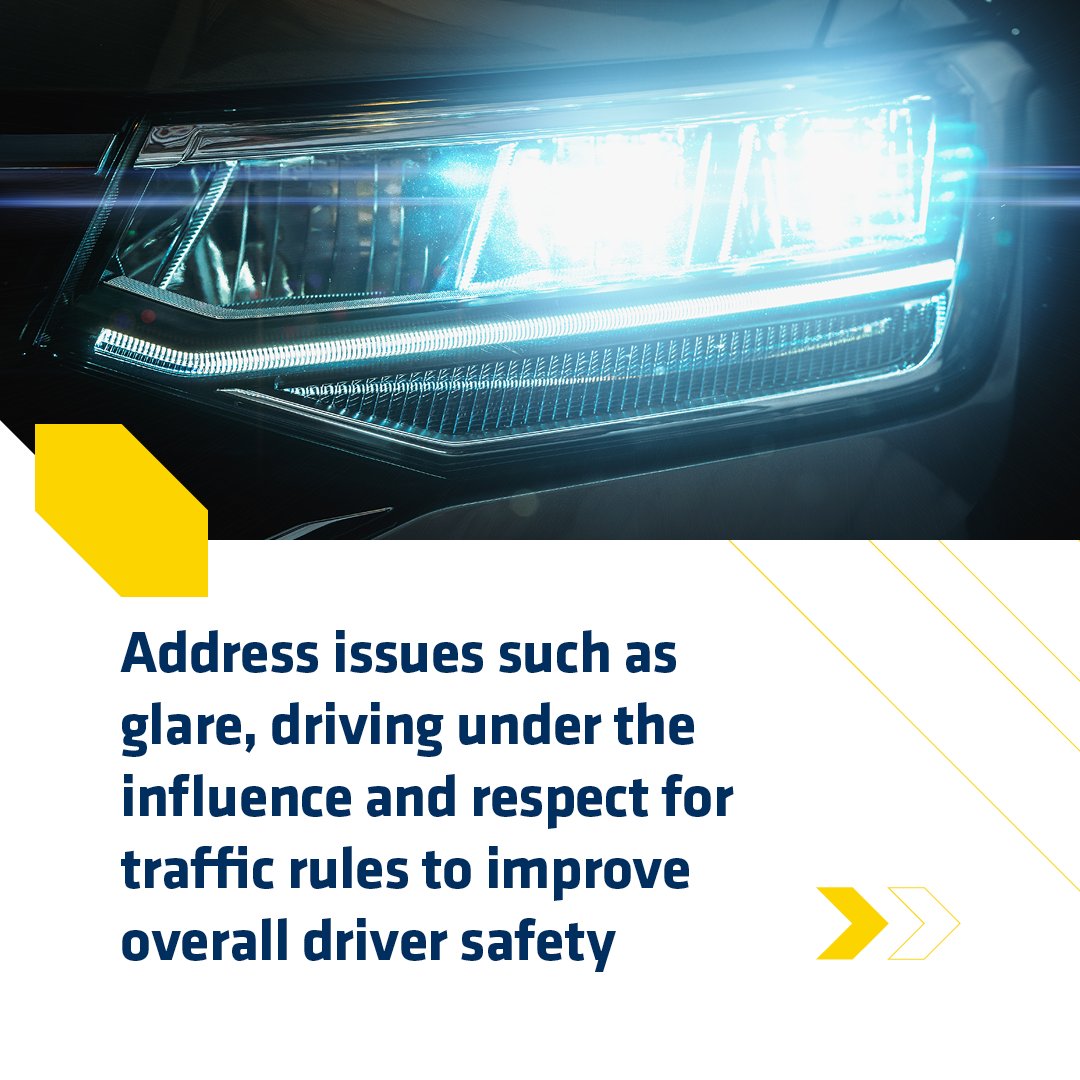 To improve overall driver safety, issues such as driving under the influence, respecting traffic rules, and glare need to be addressed. We call on the next Members of the European Parliament to increase #RoadSafety. Read our #MobilityManifesto fiaregion1.com/mobility-manif…
