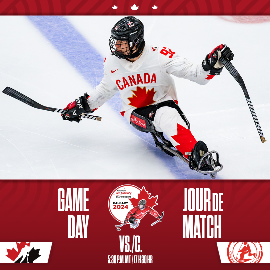 GAME DAY! Set for the semifinals at Para Worlds. 🇨🇦🇨🇳 JOUR DE MATCH! Place aux demi-finales au Mondial de parahockey. 🇨🇦🇨🇳 📺 HockeyCanada.ca/ParaWorlds ⏰ 5:30 p.m. MT / 17 h 30 HR 📰 hc.hockey/WPHCPreview051… 📰 hc.hockey/CMPHApercu0510… #Calgary2024