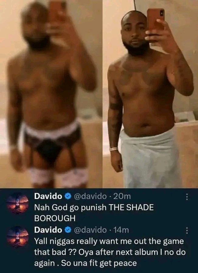 Davido releases the original picture after a a certain blogger edited it and posted it online,
As he gets ready to quit the music industry 🤔

#checkmatetrends