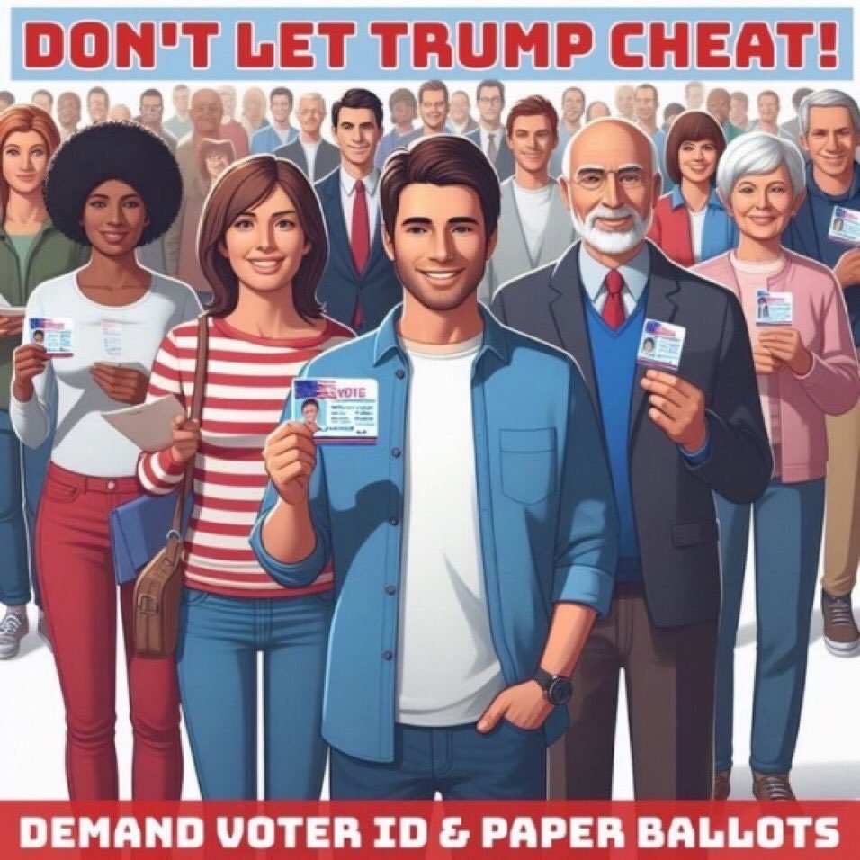 Don't let the #OrangeTurd cheat again. Demand Voter ID and Paper Ballots and vote on election day.