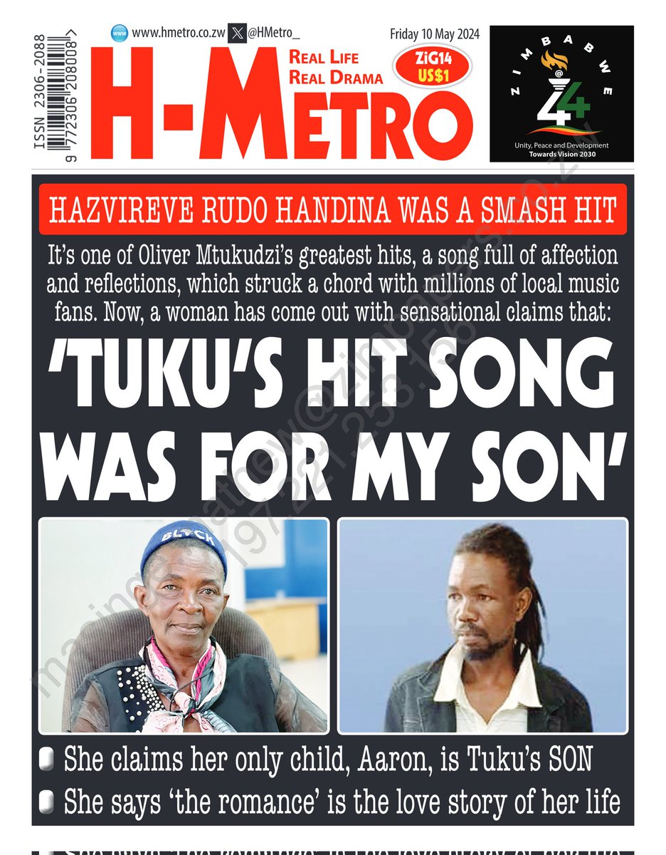 #Frontpage 'TUKU'S HIT SONG WAS FOR MY SON' ...She Claims Her Only Child, Aaron, is Tuku's Son hmetro.co.zw/woman-claims-t…