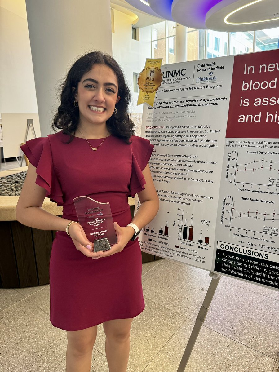 Hailey Cheek (@haileydcheek) on Twitter photo So incredibly honored to be the first place winner of the 2024 Pediatric Research Undergraduate Trainee Award at the #PedsCHRIForum. Thank you <a href="/CHRI_ResearchNE/">Child Health Research Institute (CHRI)</a> and Dr. Peeples for making this possible! 👩🏻🔬 So incredibly honored to be the first place winner of the 2024 Pediatric Research Undergraduate Trainee Award at the #PedsCHRIForum. Thank you <a href="/CHRI_ResearchNE/">Child Health Research Institute (CHRI)</a> and Dr. Peeples for making this possible! 👩🏻🔬