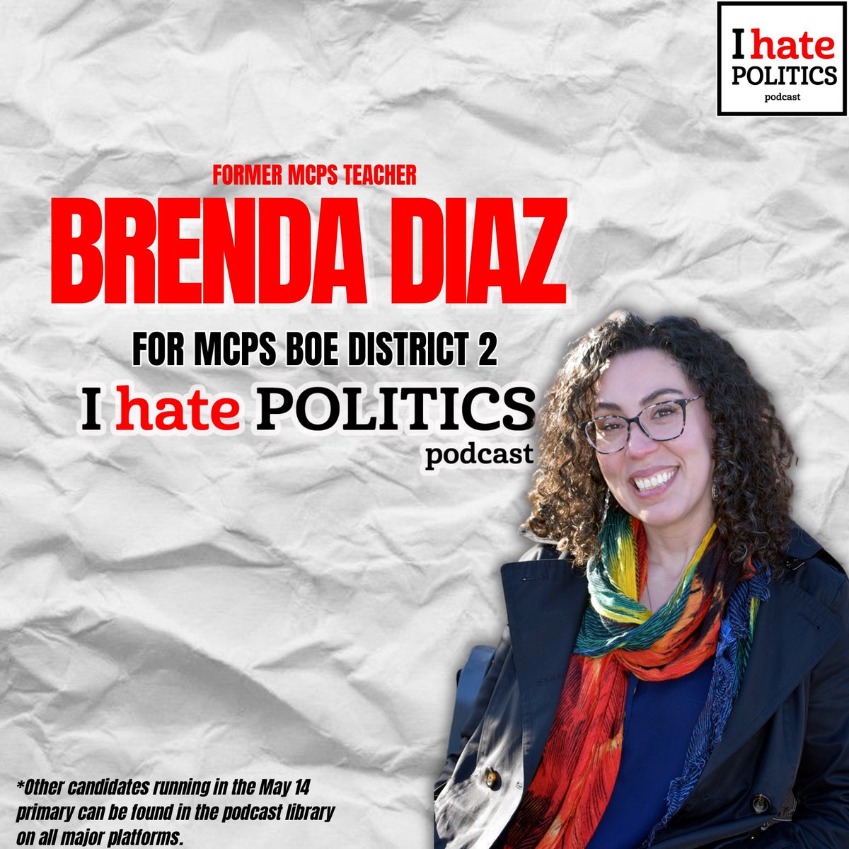 2024 Primary Election Candidate Interview with former MCPS teacher @BrendaMDiaz4BOE now a challenger running for the Montgomery County Board of Education in District 2 TUNE IN HERE: linktr.ee/ihppod