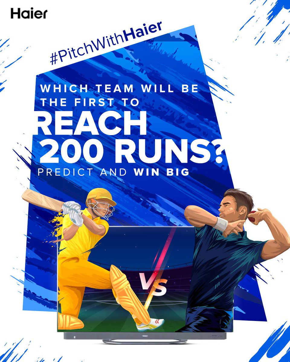 🏖️ Non of them will reach the 200 runs mark on today match!

 ✓ #PitchWithHaier 
💞 @IndiaHaier

💎Join 
@Ehsanul51324208
@Sultan19100
@Shahid36991284

#Haier #MoreCreationMorePossibilities #IPL #DigitalStreamingSponsor #CustomerInspiredInnovation #ContestAlert
#CSKvsGT