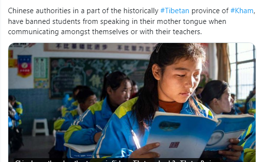DuplingLhamu's tweet photo. ལོ་རྒྱུས་ཐོག་#Tibetan #Kham ་ཞིང་ཆེན་གྱི་ཆ་ཤས་ཤིག་གིས་ཀྲུང་གོའི་དབང་འཛིན་ལས་ཁུངས་ཀྱིས་སློབ་མ་དང་སྤེལ་རེས་བྱེད་པ་དང་ཡང་ན་དགེ་རྒན་དང་སྤེལ་རེས་བྱེད་སྐབས་ཕ་སྐད་ཀྱིས་སྐད་ཆ་བཤད་མི་
@DrLoupis @DavidAltonHL @ShengXue_ca 
#LanguageRight https://t.co/lNIK7yyNyn