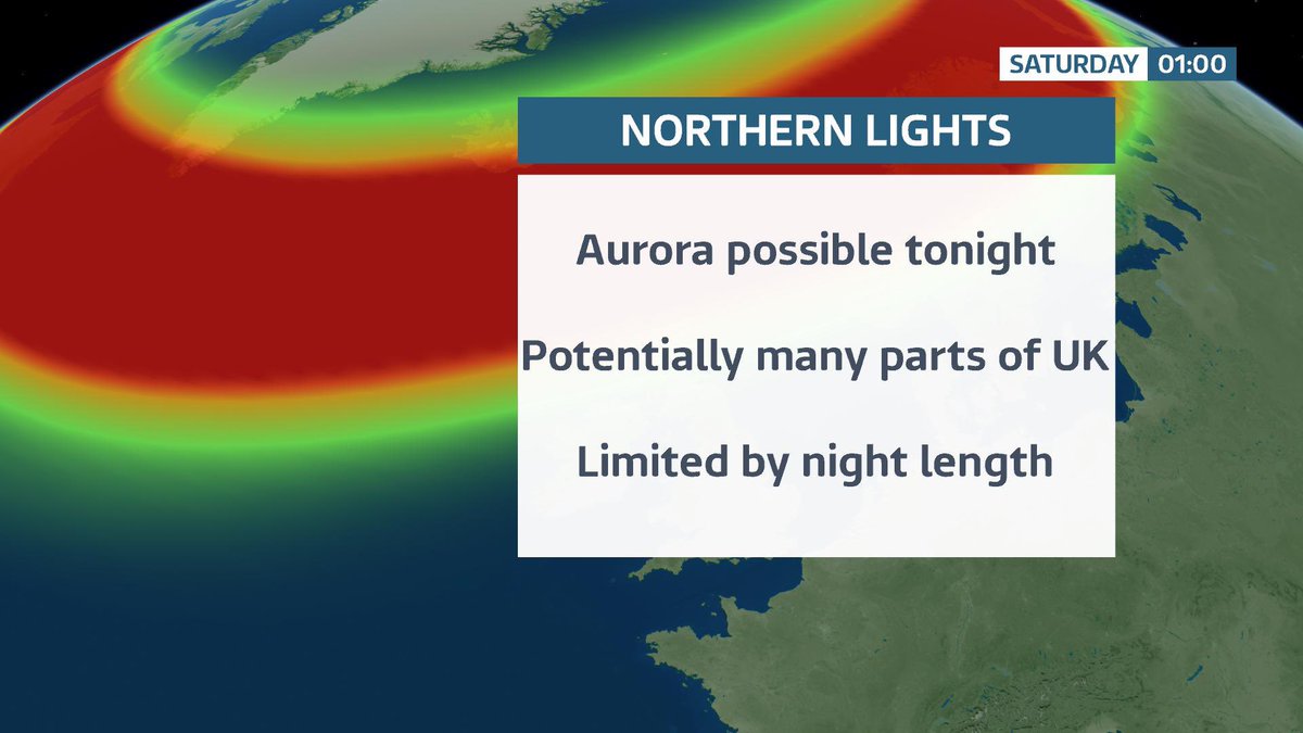 A few treats as we head into the weekend. Warm sunshine and a chance to see the northern lights over the next couple of nights, even in the south. However, lighter evenings and shorter nights will naturally make it a smaller window. More on @GMB