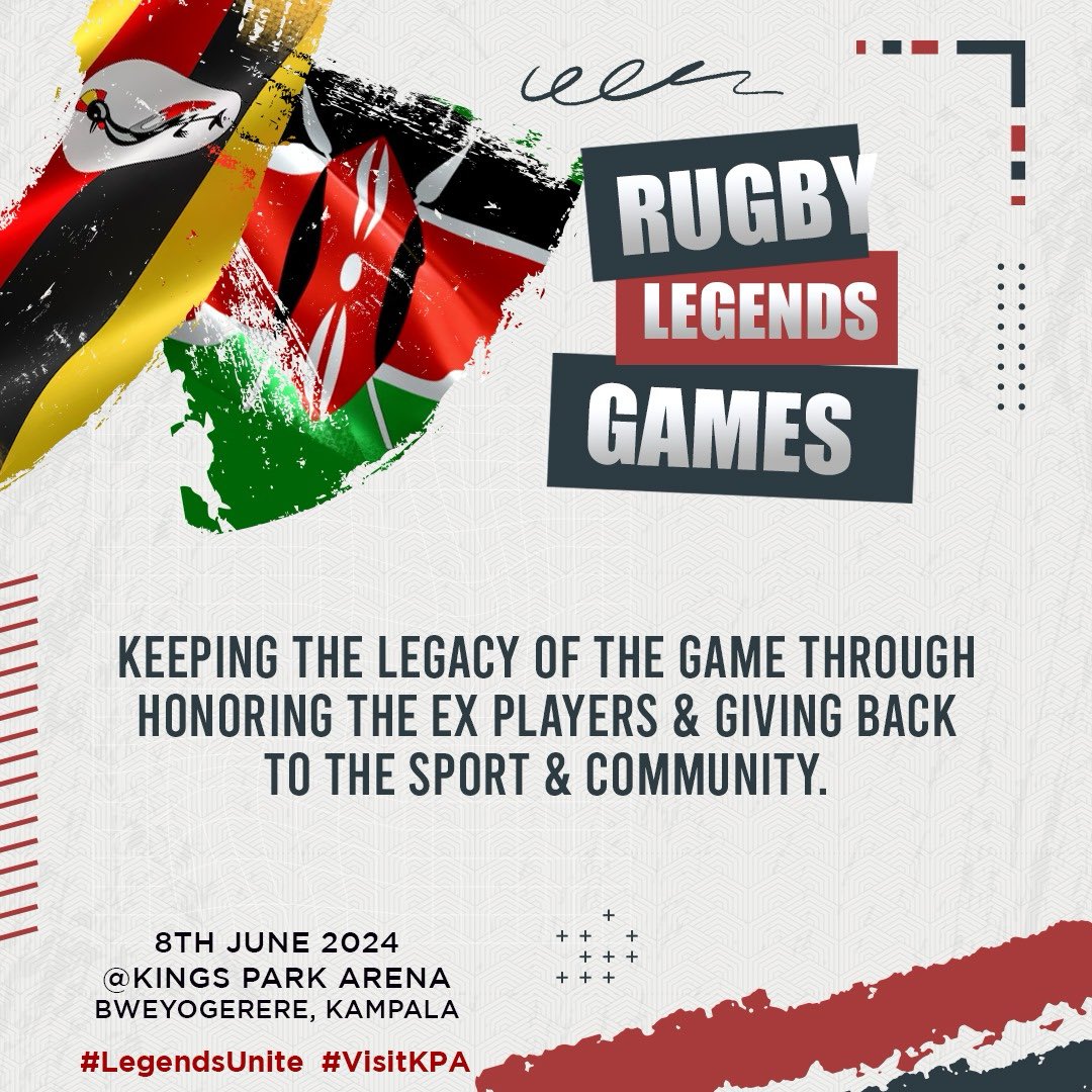 ⏰Only 30 days until June's biggest game! Join us today for an open training session at @KyadondoClub open for everyone to watch. #LegendsUnite @BritamUganda @NileSpecial @TessenSports @UgandaRugby