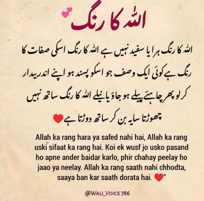 اس رنگ برنگی دنیا میں اربوں لوگوں کے ہجوم میں وہ شخص کامیاب ہے، وہ خاص ہے، وہ خوش نصیب ہے جو کہتا ہے میں نے اللّٰه کا پسندیدہ بننا ہے اور پھر وہ اس کوشش میں خود کو لگا دیتا ہے۔ اللہ کا رنگ اختیار کرو اور رنگ میں اللہ سے بہتر کون ہے [سورہ البقرہ:138] #PTI_Folllowers