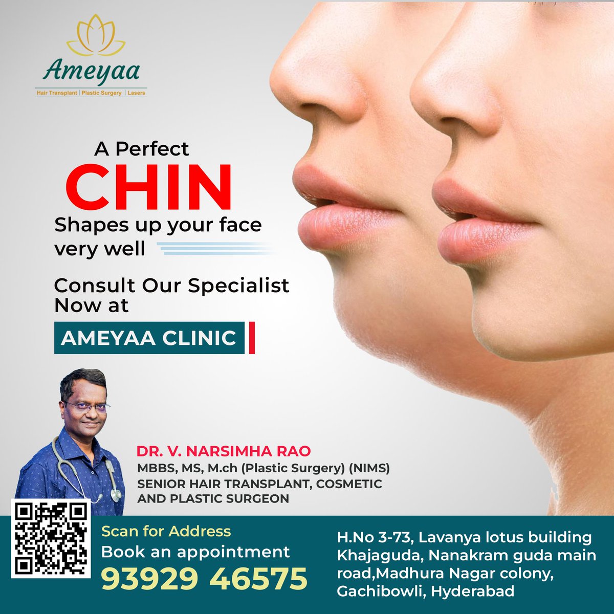 Ameyaaclinic's tweet photo. Unlock the secret to facial symmetry & confidence! A perfect chin can shape your face like magic. Discover the art of facial harmony with our specialists at Ameyaa Clinic. Consult now for personalized advice & transformative results! #ChinSculpting #FacialHarmony #AmeyaaClinic https://t.co/dQooQ6NvlI