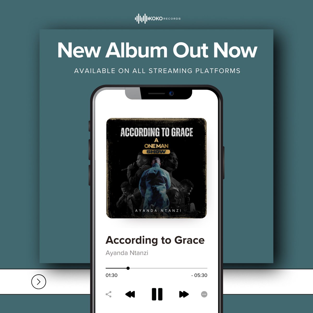 It’s new… it’s happening… it’s According To Grace: A One Man Show 🚀🚀🚀

#a2g1manshow #albumdrop #album #ayandantanzi #albumlaunch #newmusic #may #gospel #princeofkoko #kokorecordsmusic