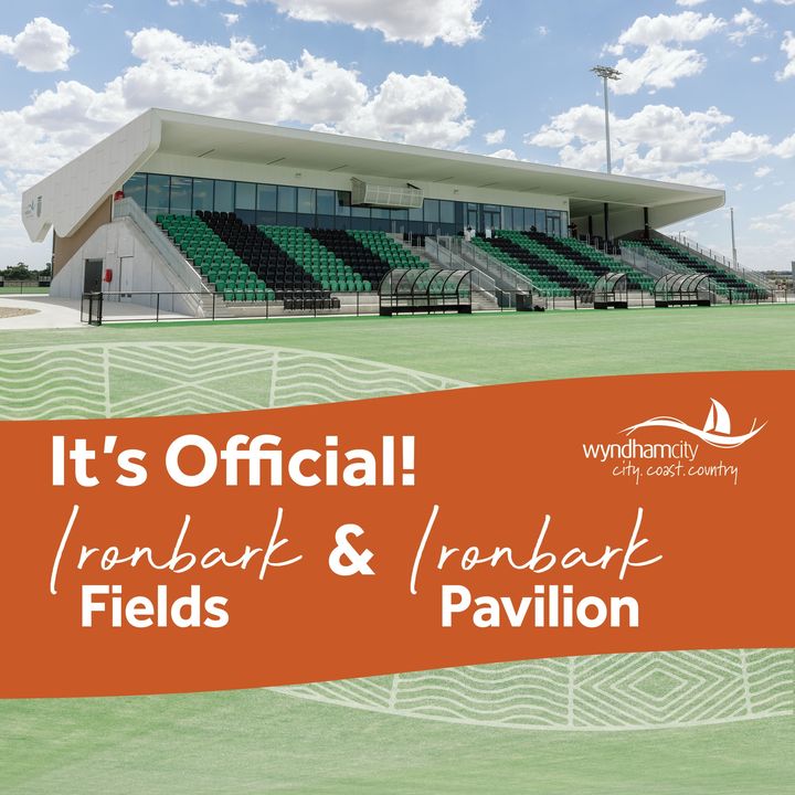 Geographic Names Victoria made it official! The Regional Football Facility’s reserve and pavilion in Tarneit will now be known as Ironbark Fields and Ironbark Pavilion! 

More info: wyndham.vic.gov.au/news/its-offic…