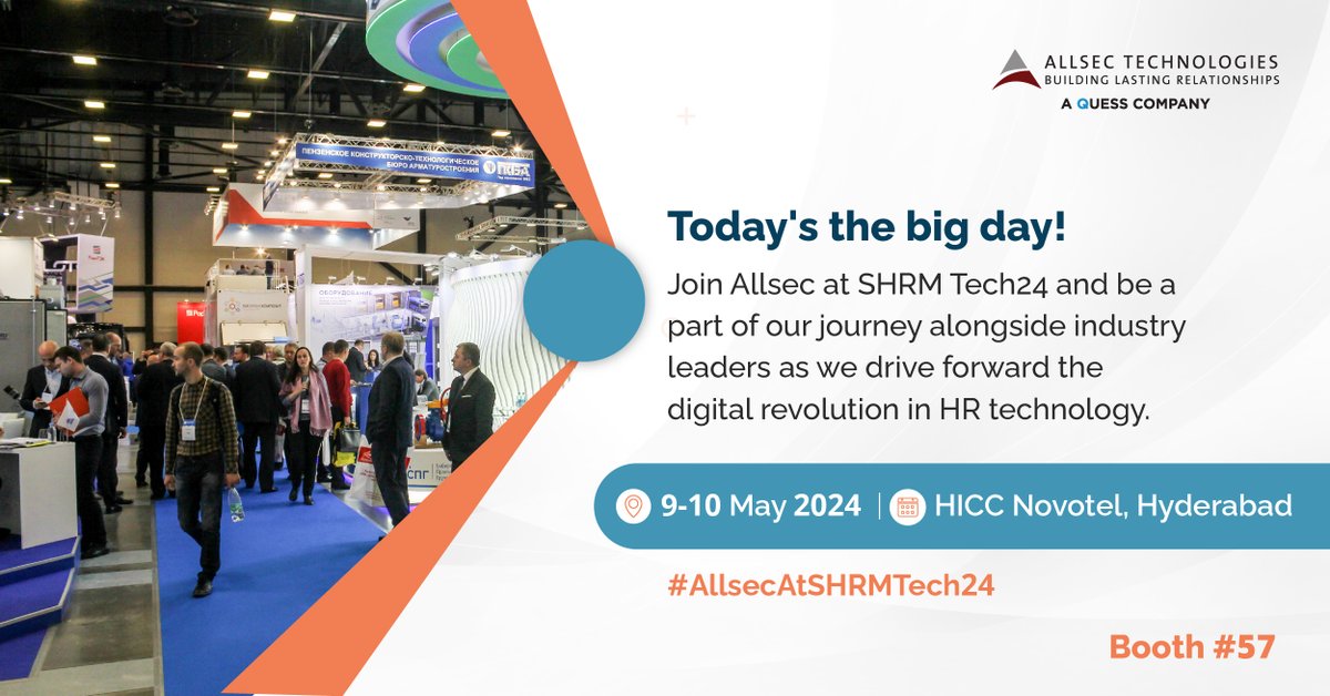 Unlock the future of HR tech! Swing by Booth #57 and join Allsec at SHRM Tech24 as we pave the way for the digital revolution in HR. Don't miss out on being part of this game-changing journey! #AllsecAtSHRMTech24 #SHRMIndiaTech #HRConference