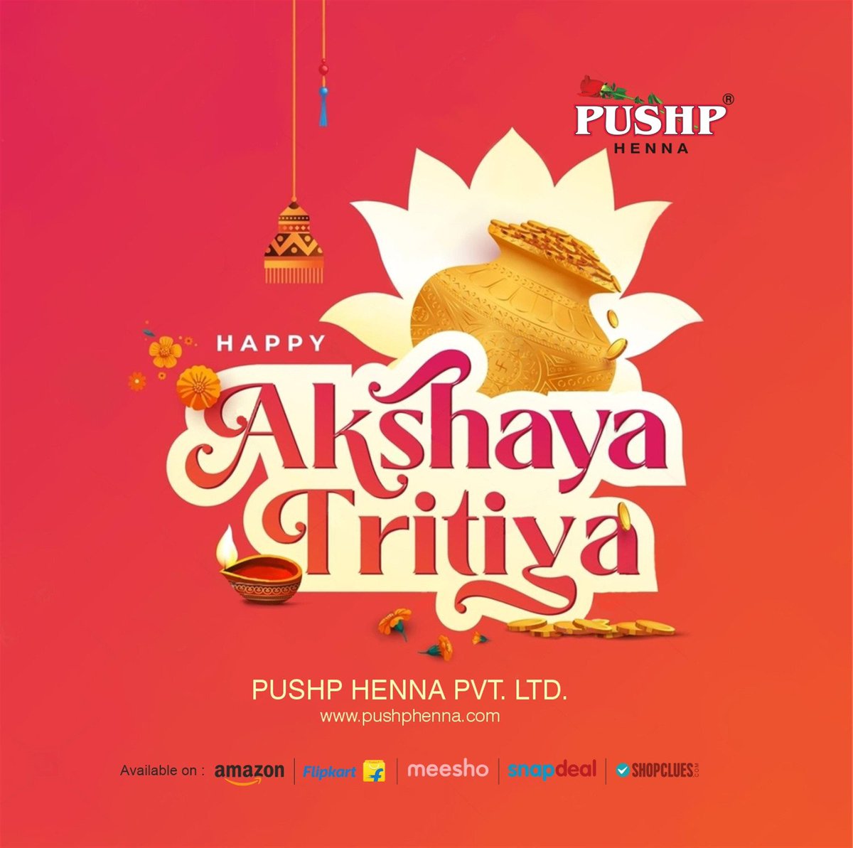 PushpHenna's tweet photo. Embrace the purity of Akshay Tritiya with a heart full of gratitude and abundance. Wishing you endless prosperity and joy.
#akshaytritiya #pushphenna #blessings #eternalprosperity #gold #festive #traditional #newbeginnings #wealth #haircare #skincare #mehandicone #mehandi #henna https://t.co/viTiQIlTTt