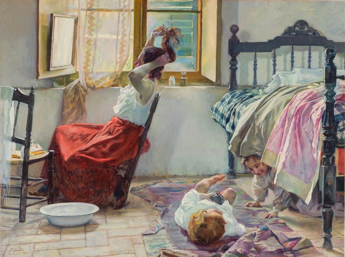 ¡Buenos días y feliz viernes! 'La toilette', del pintor Federico Godoy Castro (Cádiz, 1869 - Sevilla, 1939).