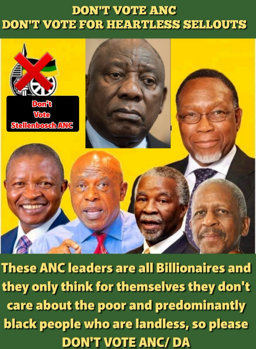 HOUSENEGROES, SELLOUTS, WHITE ASS LICKERS, HEARTLESS,  BLACK PEOPLE HATERS.  DON'T VOTE FOR ANC