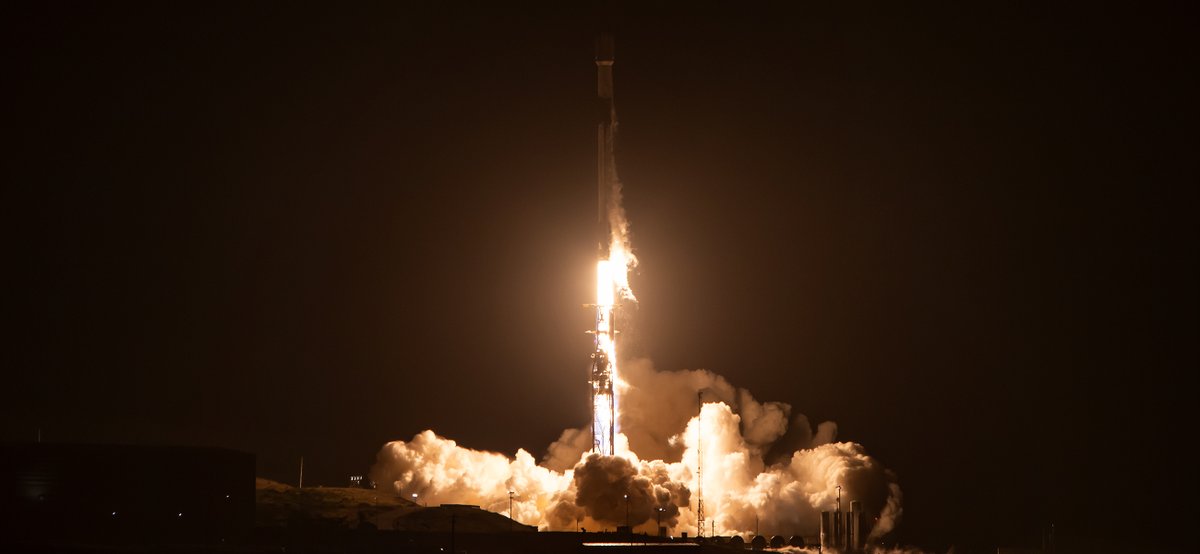 SpaceX's tweet image. Falcon 9 launches 20 @Starlink satellites – including 13 with Direct to Cell capabilities – completing the 75th launch from pad 4E in California → starlink.com/business/direc…