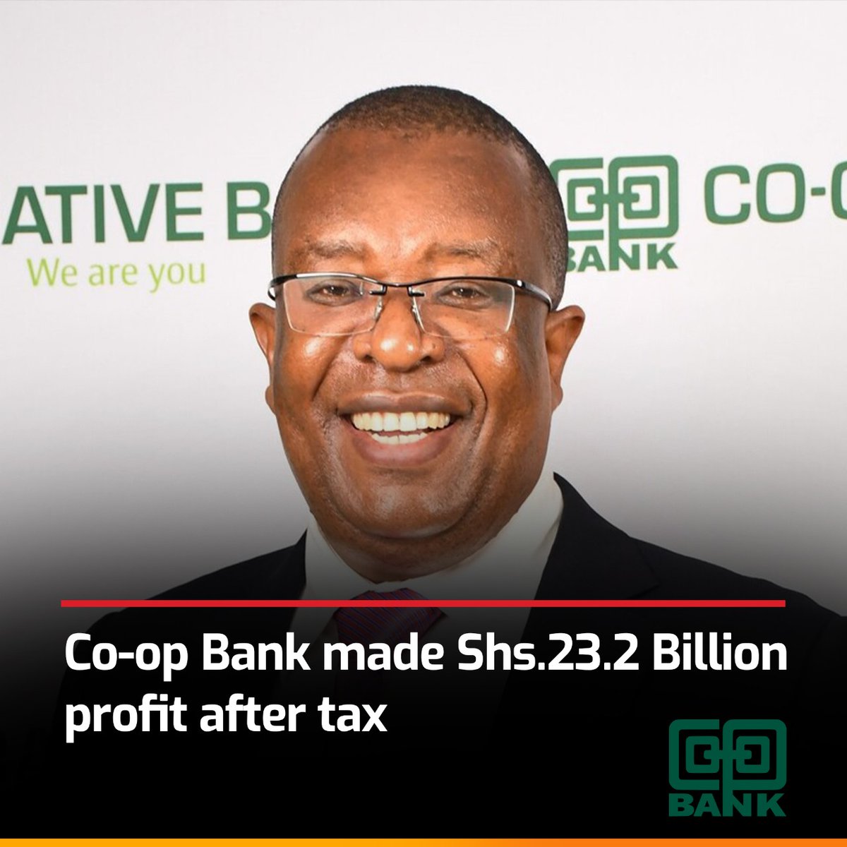 Cooperative Bank has made Kshs 23.2 B profit after taxation this financial year. #MarketConfidence Kenyans SPENDING PESA iko