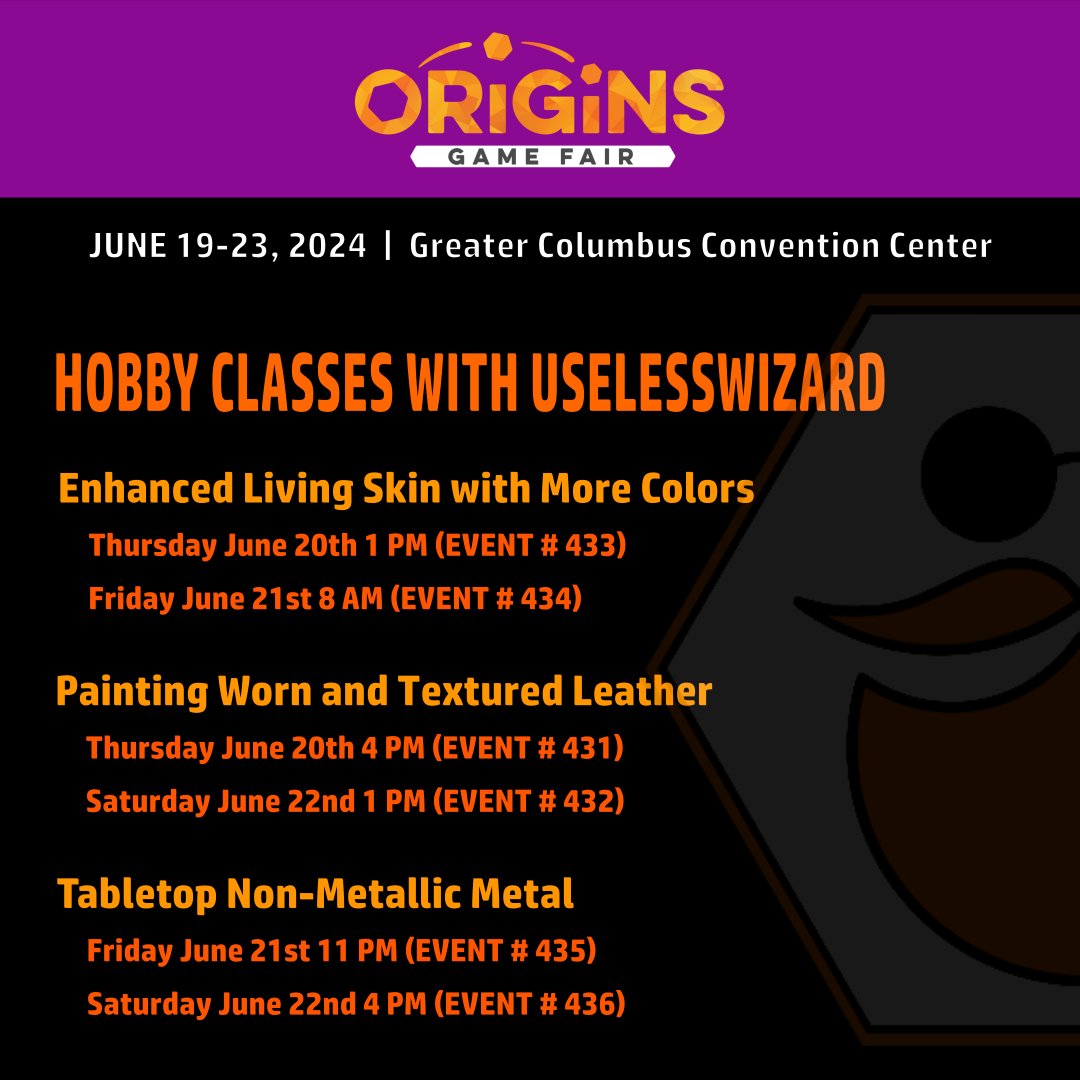Uselesswizard - Teaching at Gencon 2024! (@uselesswizard) on Twitter photo I'm teaching a few painting classes at Origins Games Fair again this year!
Likes and shares are greatly appreciated since I'm honestly terrible at getting the word out <3
#minipainting <a href="/originsgames/">Origins Game Fair</a> #warhammer I'm teaching a few painting classes at Origins Games Fair again this year!
Likes and shares are greatly appreciated since I'm honestly terrible at getting the word out <3
#minipainting <a href="/originsgames/">Origins Game Fair</a> #warhammer