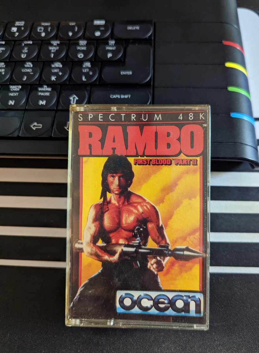 ZX Spectrum   
My Top 5 Top Movie Games #2
Rambo (1987)

One of my favourites back in the day, I enjoyed this game so much I even drew a map for it!
I remember I did manage to complete it once but a bug caused the game to crash when I beat the final gunship!

#zxspectrum