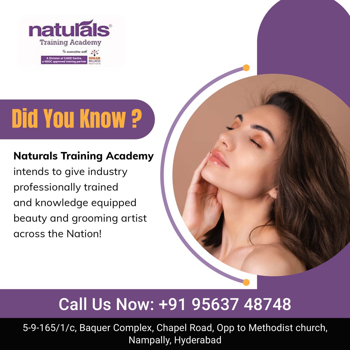 Discover the difference with Naturals Training Academy – your gateway to industry-professional beauty and grooming expertise nationwide. Contact Us: 95637 48748 visit : naturalsacademy.com #beautytraining #groomingartist #naturalstrainingacademy #nta #nampally #hyderabad