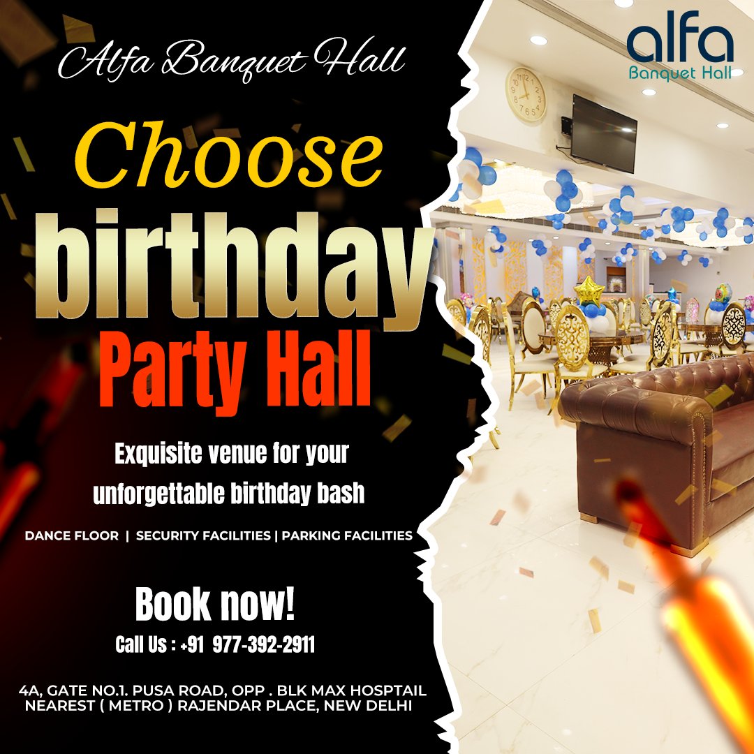 🎉✨ Unlock the best May deal at Alfa Banquet Hall! ✨🎉 Elevate your birthday celebration with our exclusive offer. 🎂 Reserve now for an unforgettable experience! 🥳🎈 . . #AlfaBanquetHall #BirthdayBash #PartyTime #ExclusiveOffer #UnforgettableExperience #CelebrateInStyle